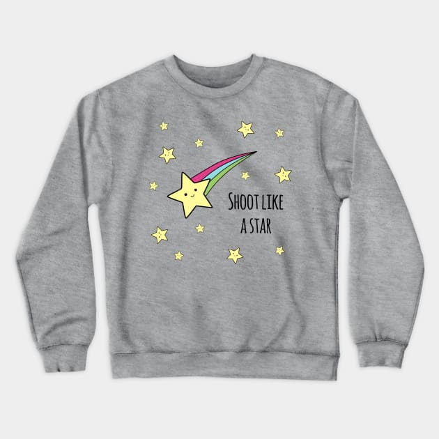 'Shoot Like A Star' Crewneck Sweatshirt by bluevolcanoshop@gmail.com